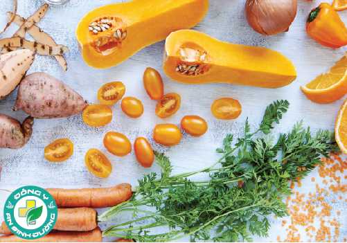 Beta carotene là sắc tố đỏ/cam có trong nhiều loại trái cây và rau quả tươi